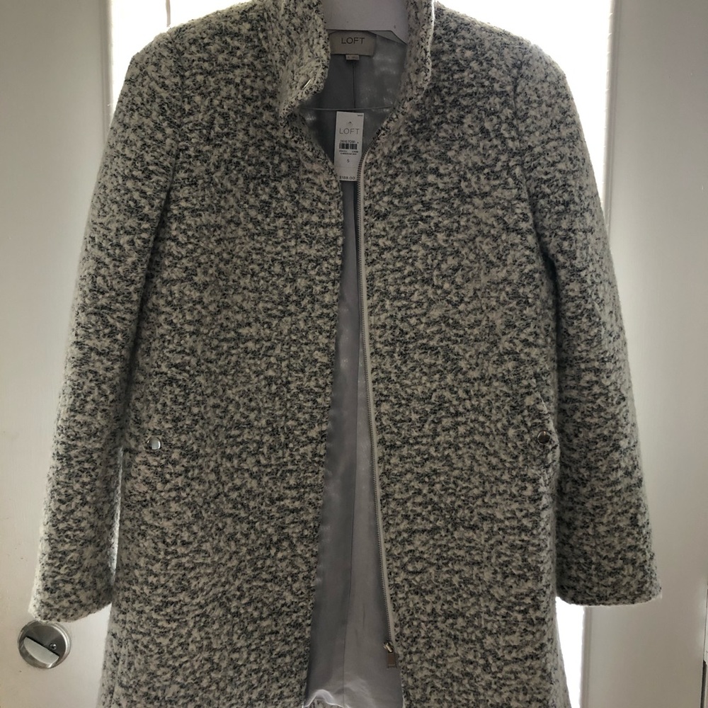 Loft Boucle Funnel Neck Coat